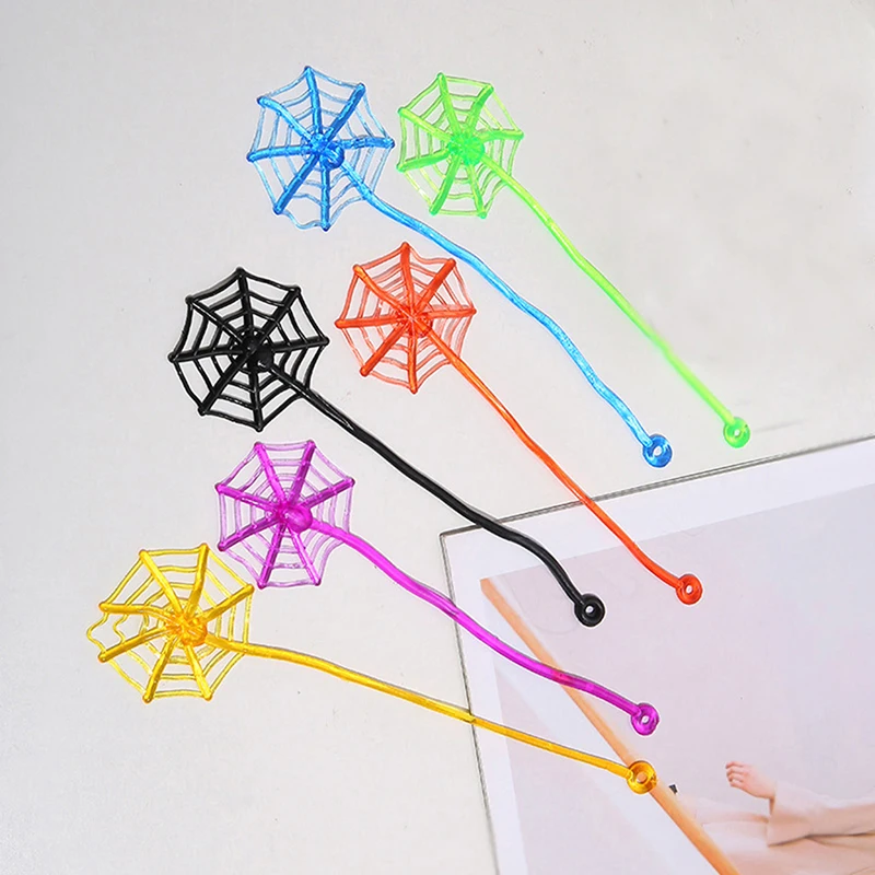 10Pcs Elastically Stretchable Sticky Spider Web Climbing Novelty Toys for Kids Birthday Party Favors Halloween Party Decorations