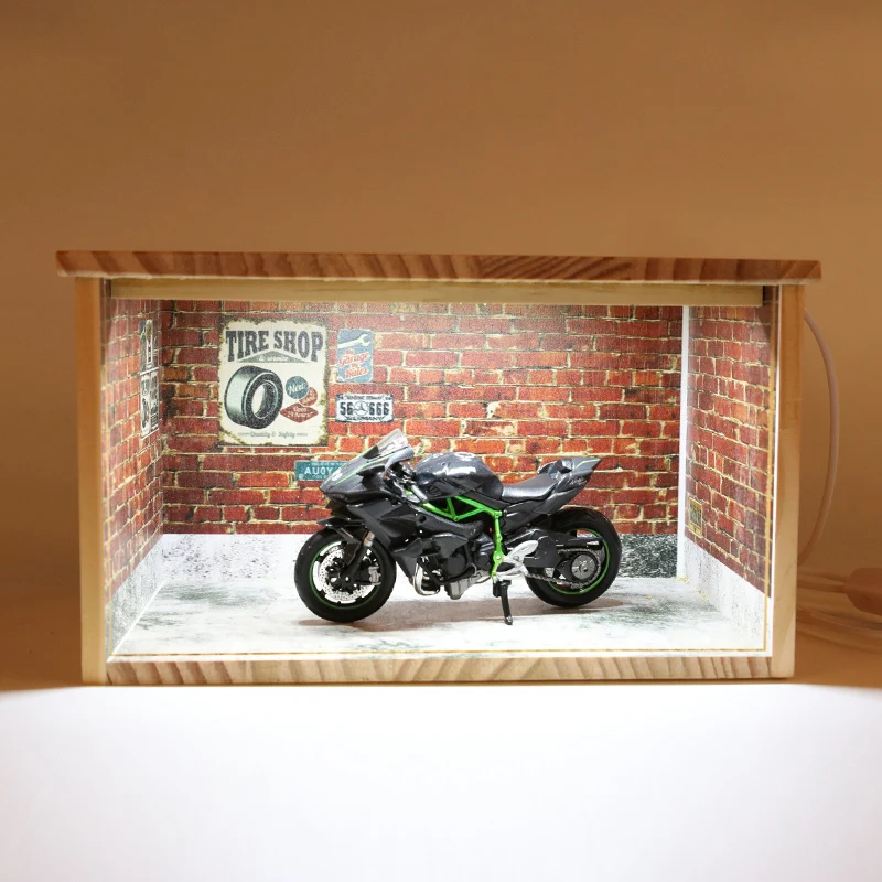 1:32 1:43 Car 1:18 1:18 Motorbikes Garage Model Solid Wood Car Parking Space Model Storage Decoration Parking Lot