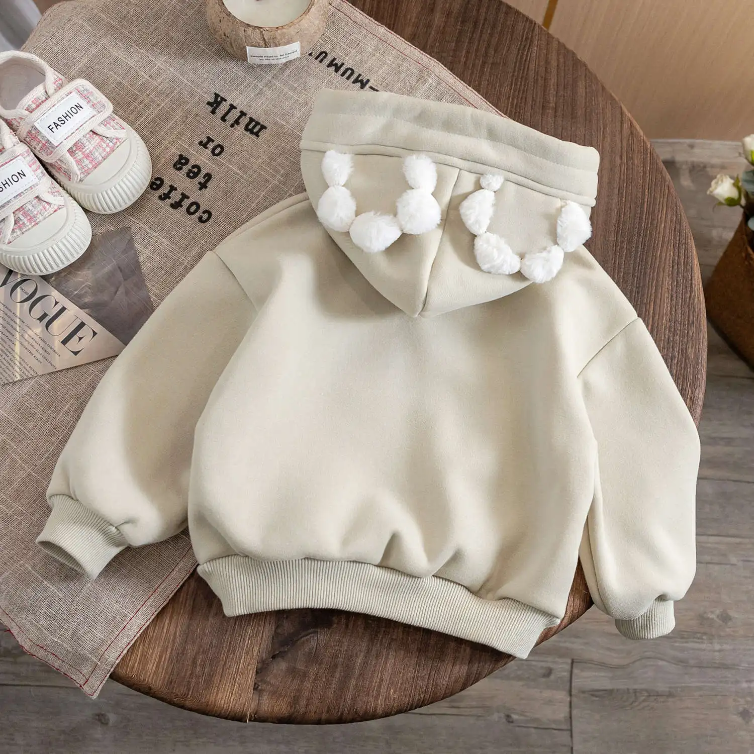 Girls Hoodies Cartoon Hooded For Kids Plus Velvet Children Sweatshirt 2023 Autumn Winter Baby Pullover Toddler Outerwear Clothes