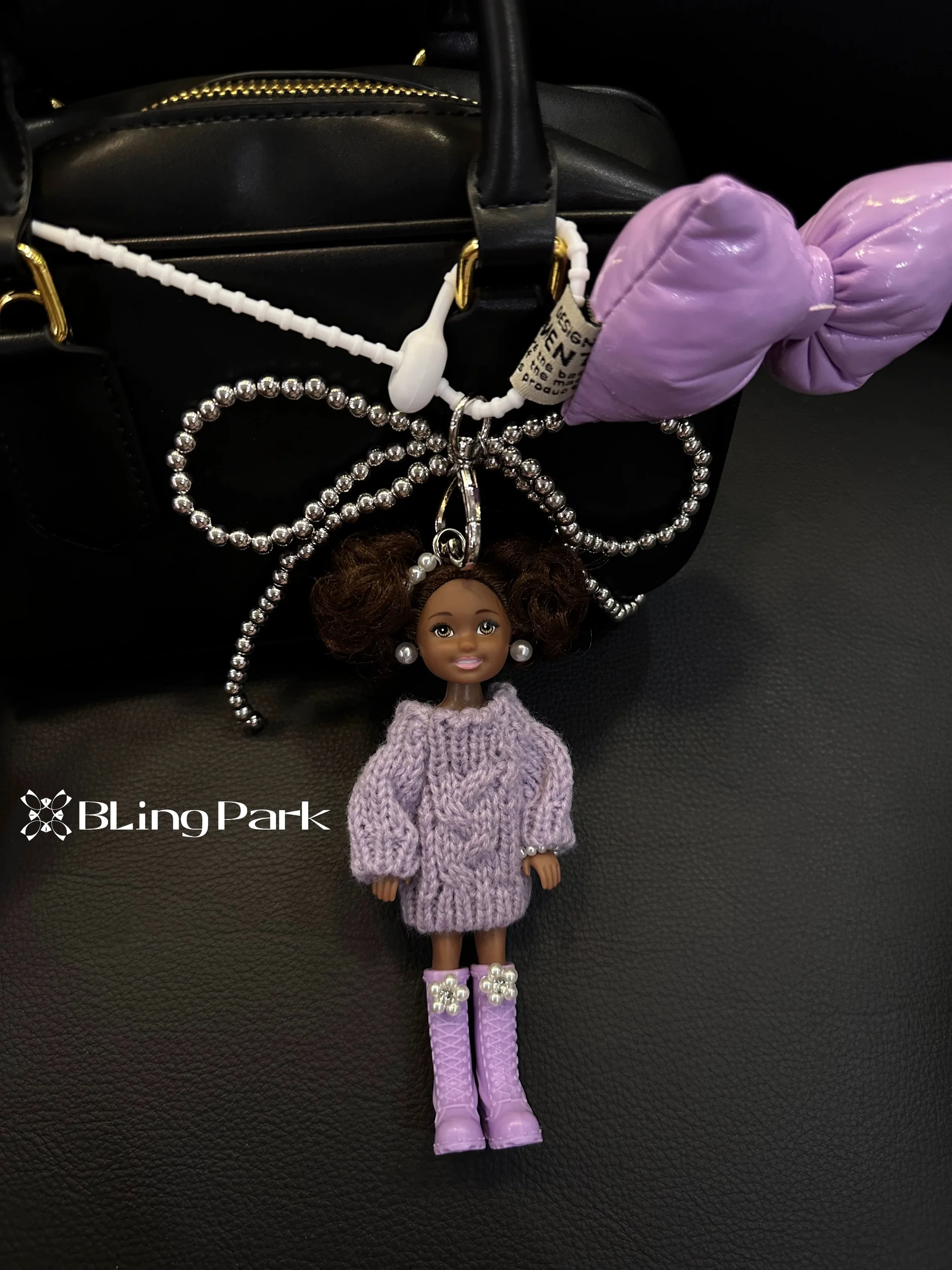 

Cute African Black Skin Curly Hair Girl Princess Doll Pendant Keychain Vintage Small Fragrance Princess Doll Bag Decor Cute Gift