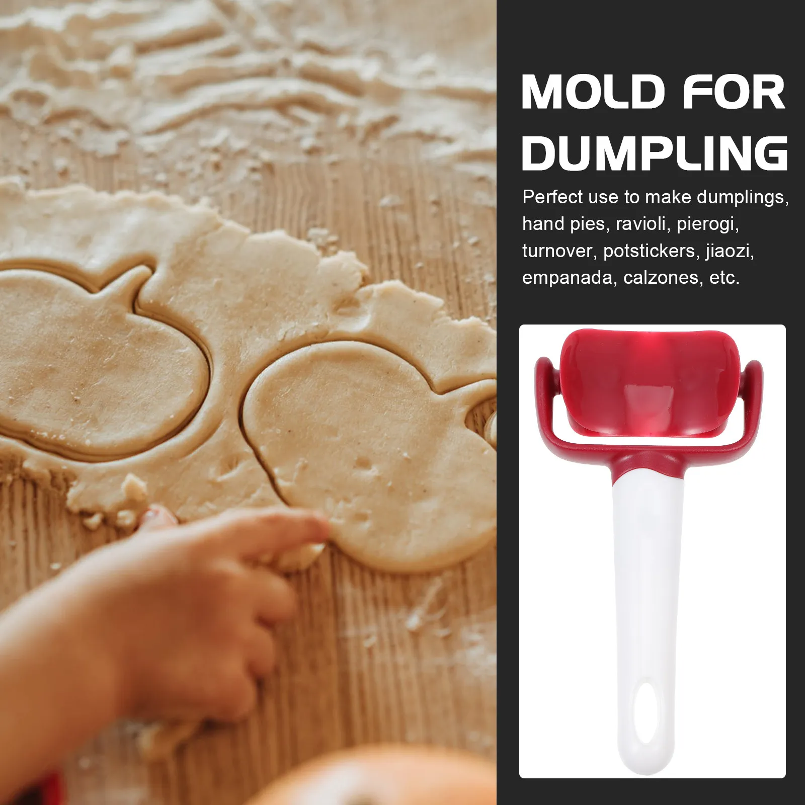 Juego de 2 Cortadores de Masa para Empanadas, Rodillo de Plástico de Grado Alimenticio Premium para Hacer Jiaozi, Ravioli, Pierogi, Empanadas y Calzones