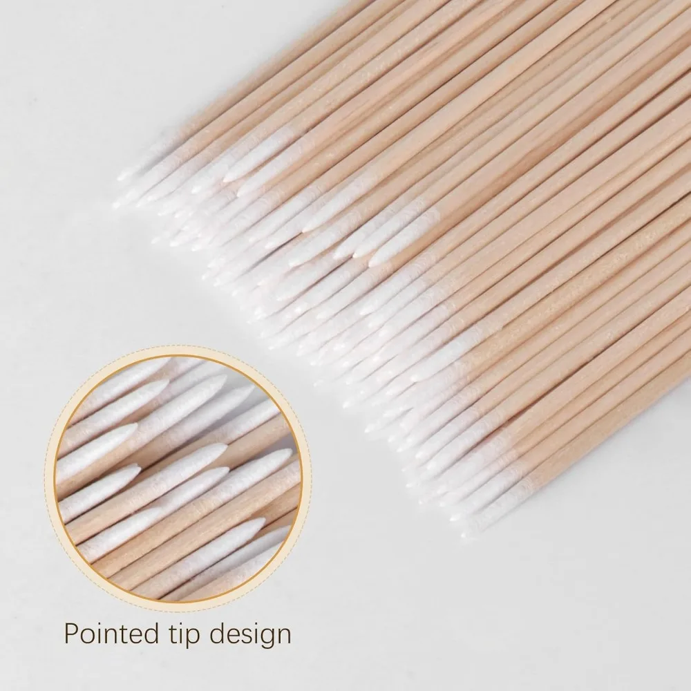 200 Pack Disposable Cotton Swabs for Precision Makeup, Eyebrow Tattoo, and Nail Care - view 2
