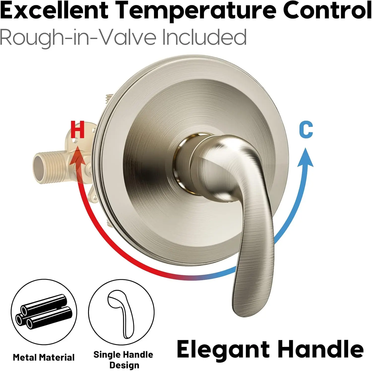 Tub Shower Faucet Set with Valve, Bathtub Shower Faucet Set with Handheld Spray