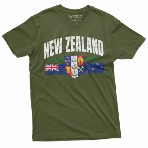 New Zealand T-shirt Mens Womens Kiwi New Zealand Flag Tee Shirt