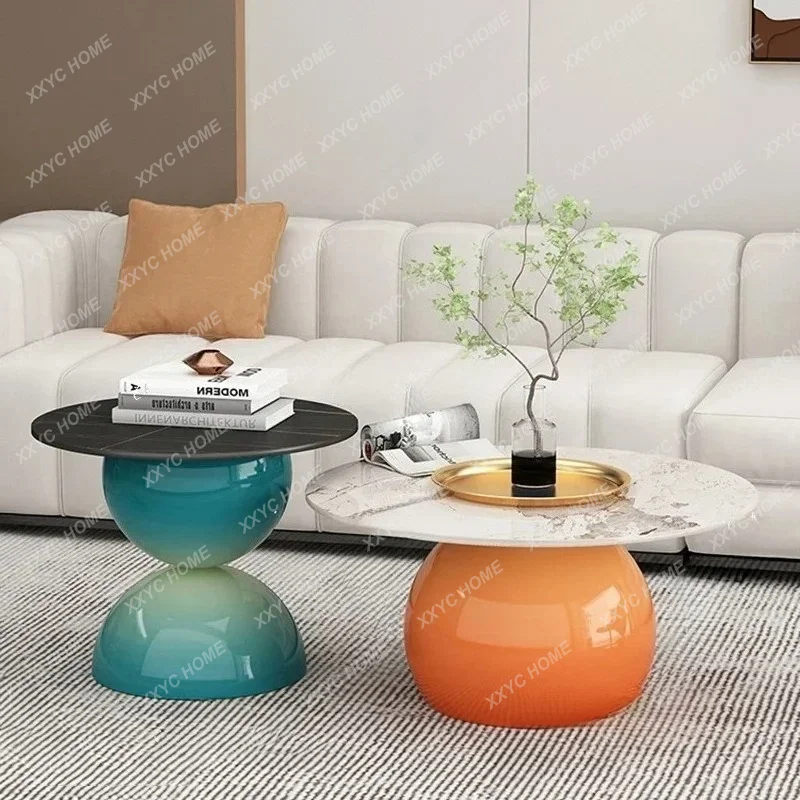 XXMinimalist  Coffee Table Modern  Organizer Round Unique Side Table Center Writing Meubles Postmodern Furnitureft