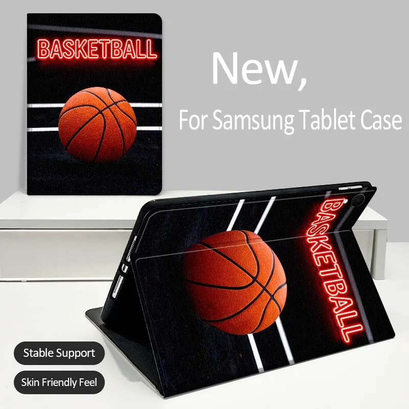 

Чехол для планшетов Samsung Galaxy Tab A A7 A8 A9 A11 S6 S11 Lite Plus 10.1 10.4 10.5 дюймов 2022-2025 с дизайном «Огненный баскетбол»