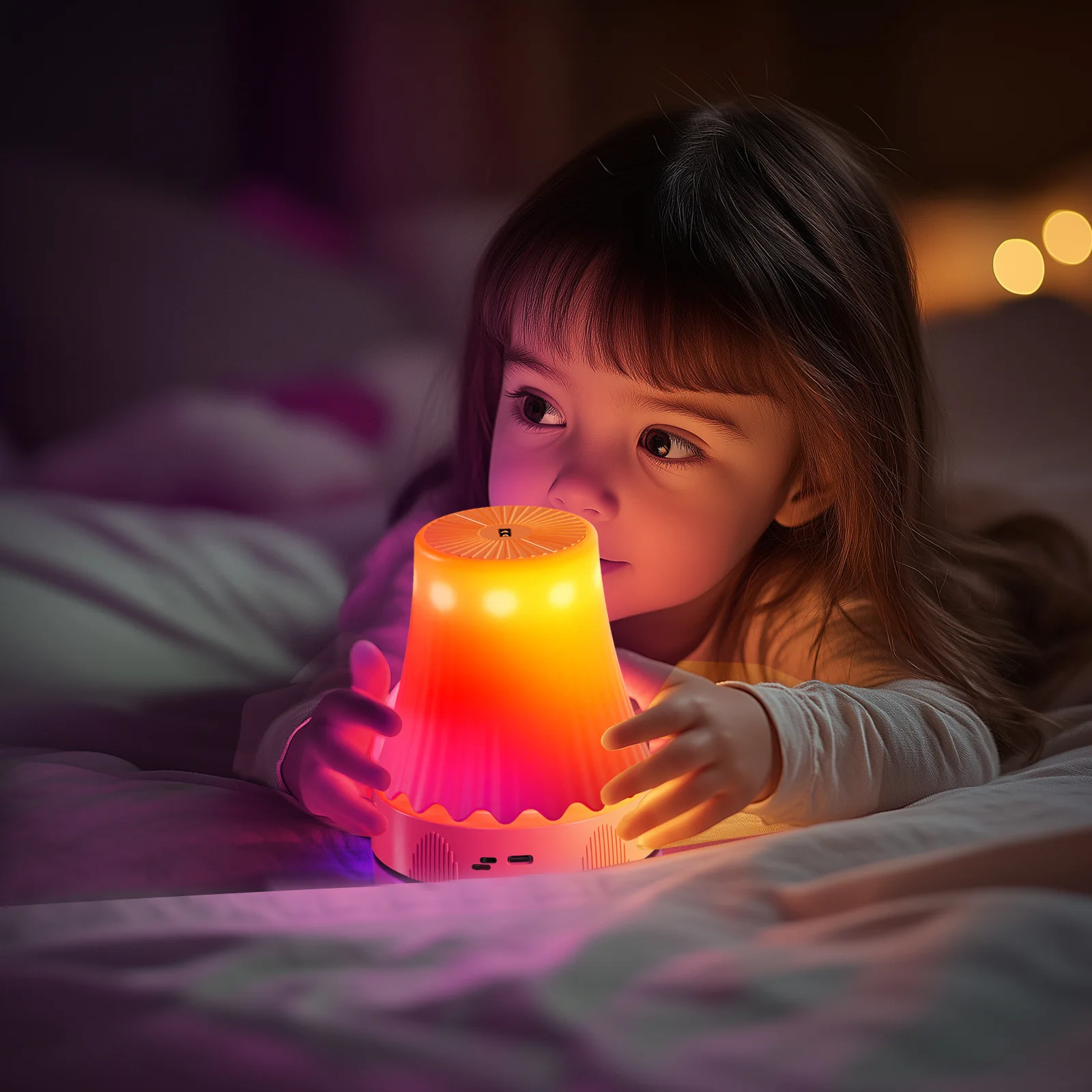 Luz ambiental con detección de cuerpo humano, lámpara de mesa con Control remoto recargable por USB, luz de ambiente RGB para mesita de noche, luz nocturna de altura ajustable