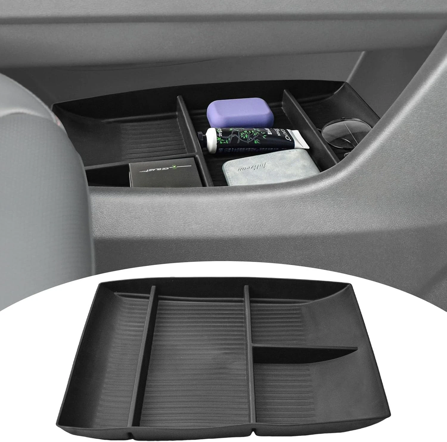 

RUNROAD Lower Center Console Organizer Tray Compatible with 2024-2025 Chevy Traverse Interior Accessories Floor Armrest Storage