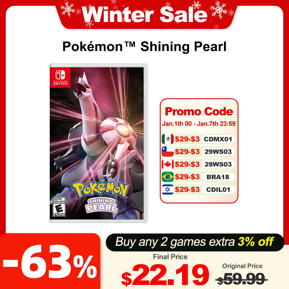 Pokemon Shining Pearl Nintendo Switch Game Deals 100% Official Original Physical Game Card Adventure Genre for Switch OLED Lite