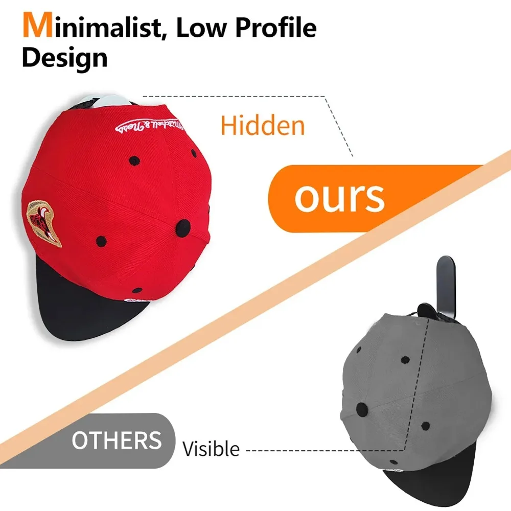 2/4/8/10Pcs Portable Cap Holder Rack No Drilling Design Baseball Hat Storage Case for Daily Cap Arrangement & Collection view 4