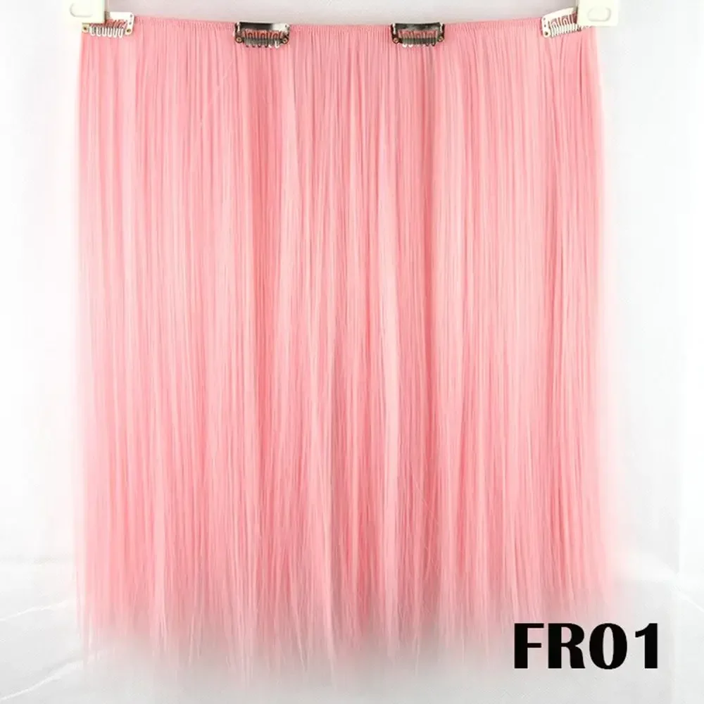 9 Colors 42cm Synthetic Straight Clip In Hair Extension Red Pink White Cosplay Hairpiece Party Hair Hair on Hairpins