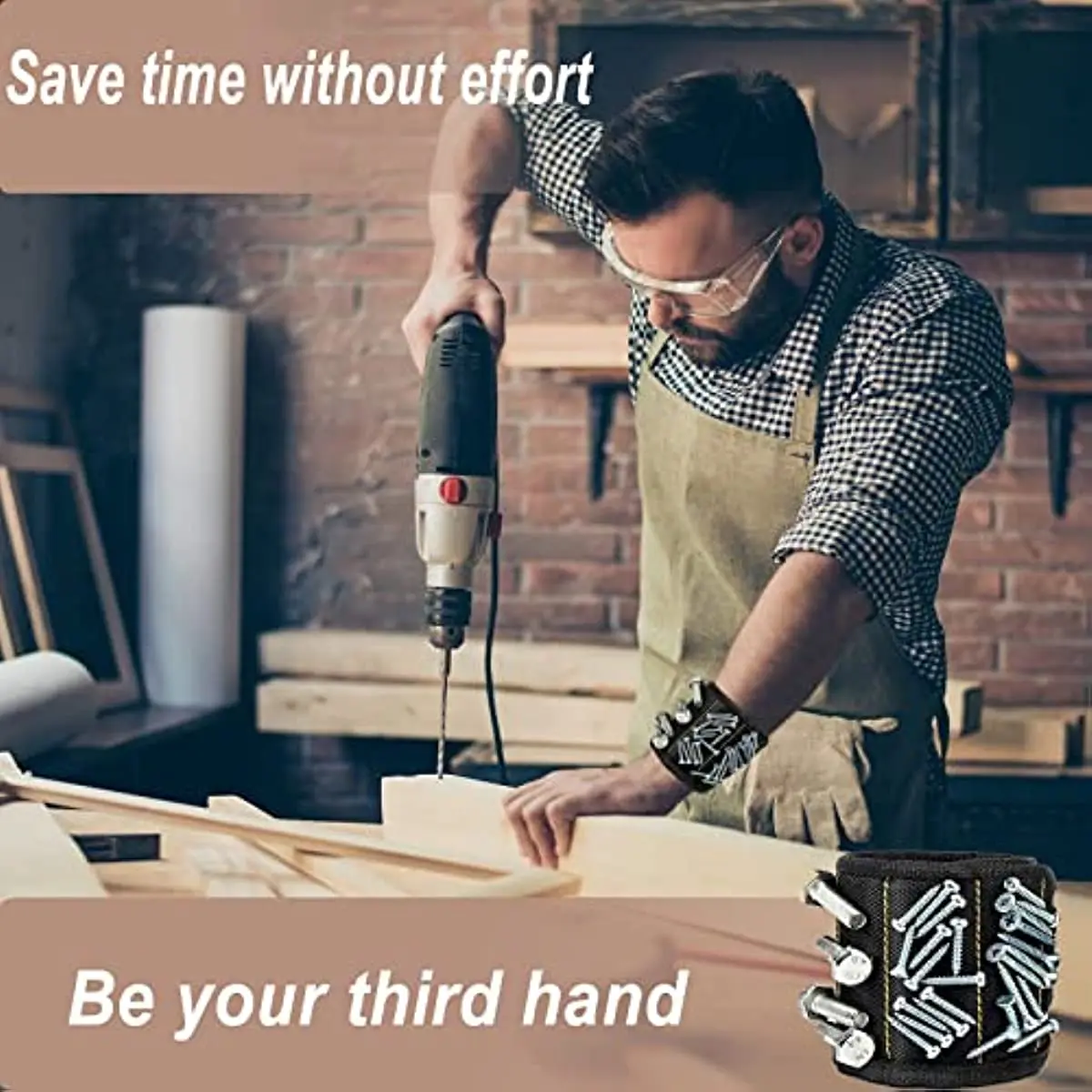 Magnetic Wristband for Holding Screws,Nails, Drilling Bits,Wrist Tool Holder Belts with Strong Magnets, Cool Gadgets