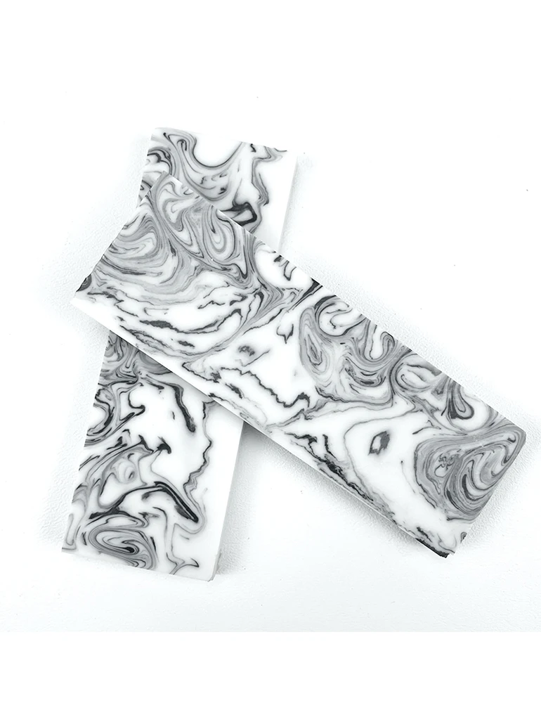 2pcs Black White Mixed resin Material for DIY Knife Handle Material Plate Handicraft Material Pattern Slingshot Handle Material