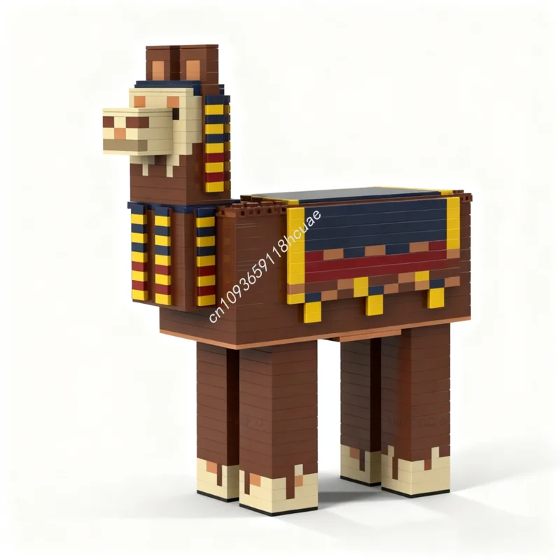 1079 pçs moc llama comerciante meu mundo modelo blocos de construção aniversário arquitetura modular montar brinquedos educação presentes natal