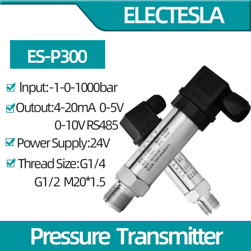 PressureTransmitter -1-0-1000bar 4-20mA 5V 10V Output Sensor Water Oil Gas Pressure Measurment G1/4 Transducer