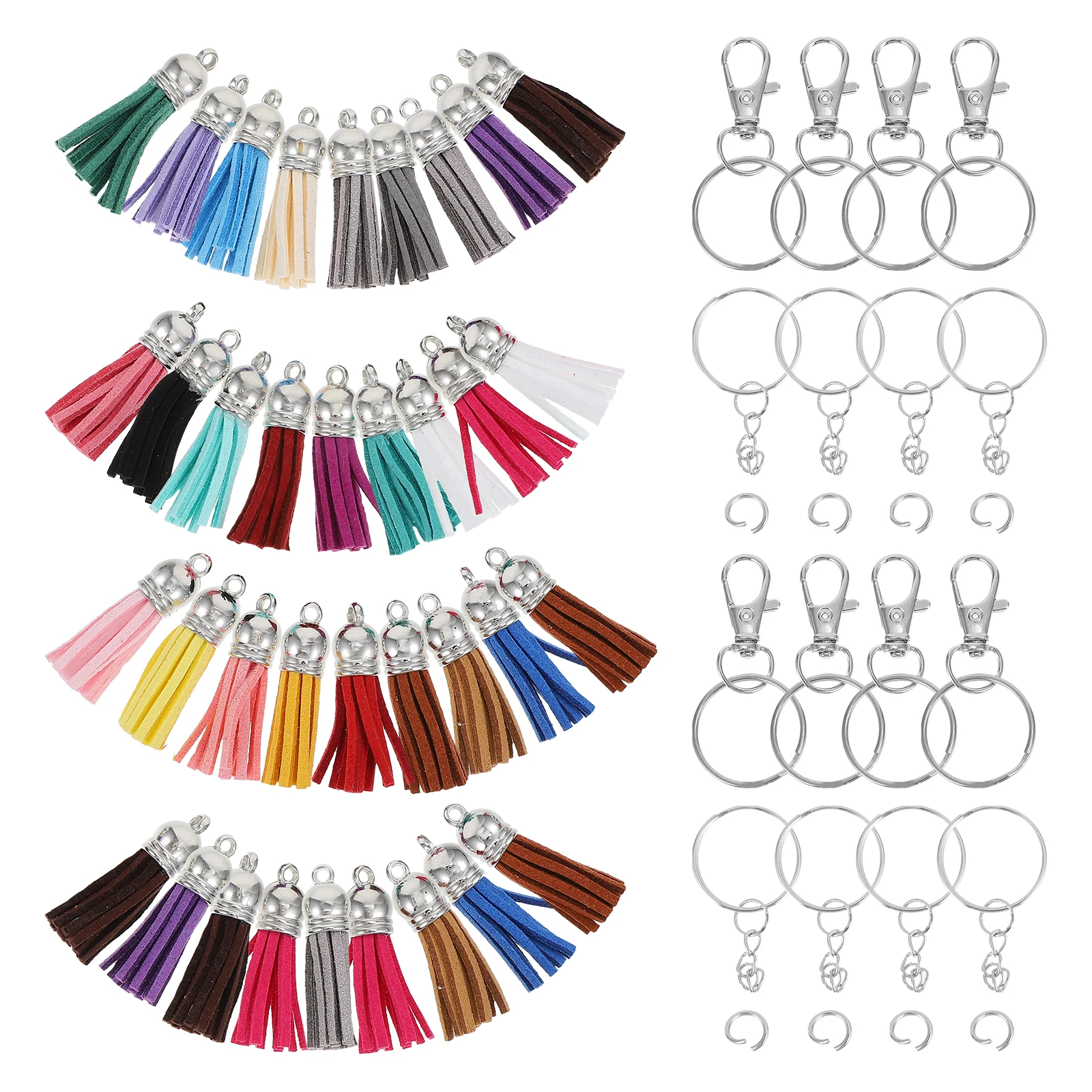 

Stainless Steel Key Ring Chain Set DIY Jewelry Making Accessories Keychain Materials Tassels Fringe Supplies Pendant Charm