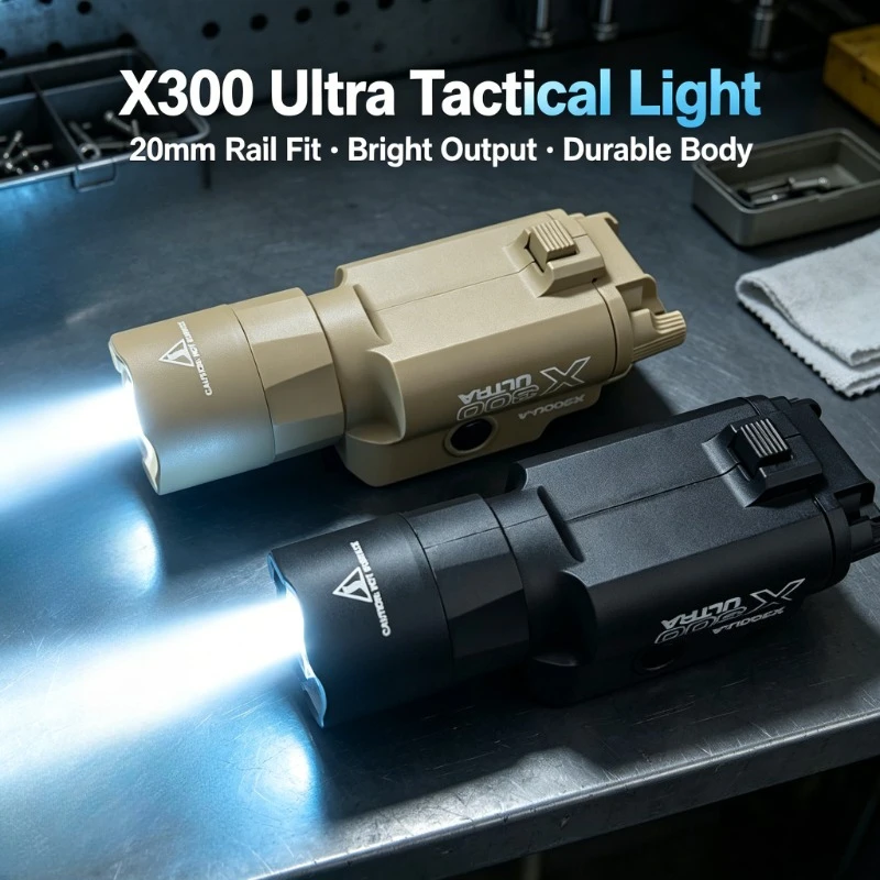 Multi-functional X300 LED Flashlight 2026 New Upgrade 20mm Rail for Airsoft Toy Gun Hobby Gift Kids