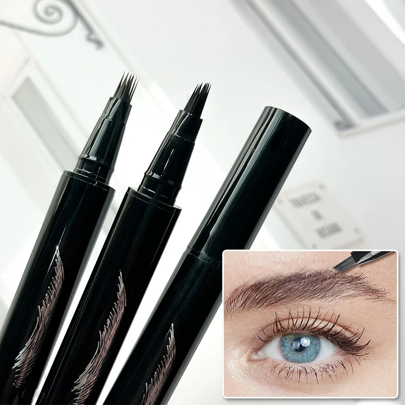 Waterproof Liquid Eyebrow Pen - Smudge Proof, Fine Tip, Natural Look, Long Lasting, Easy to Use for Thin Hair Strokes & Defined