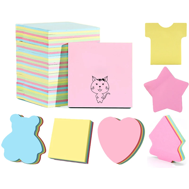

Shaped Sticky Notes Set 200sheets Fun Design Sticky Notes Reusable Self-Adhesive Note Paper Classroom Decoration Stickers TMZ