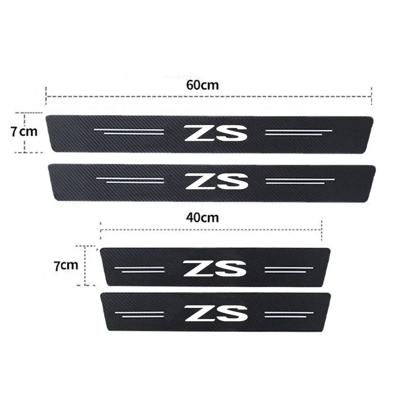 Luminous Strips Car Door Sill Protector Rear Trunk Bumper Threshold Stickers for Morris Garages MG ZS Logo Emblem Accessories