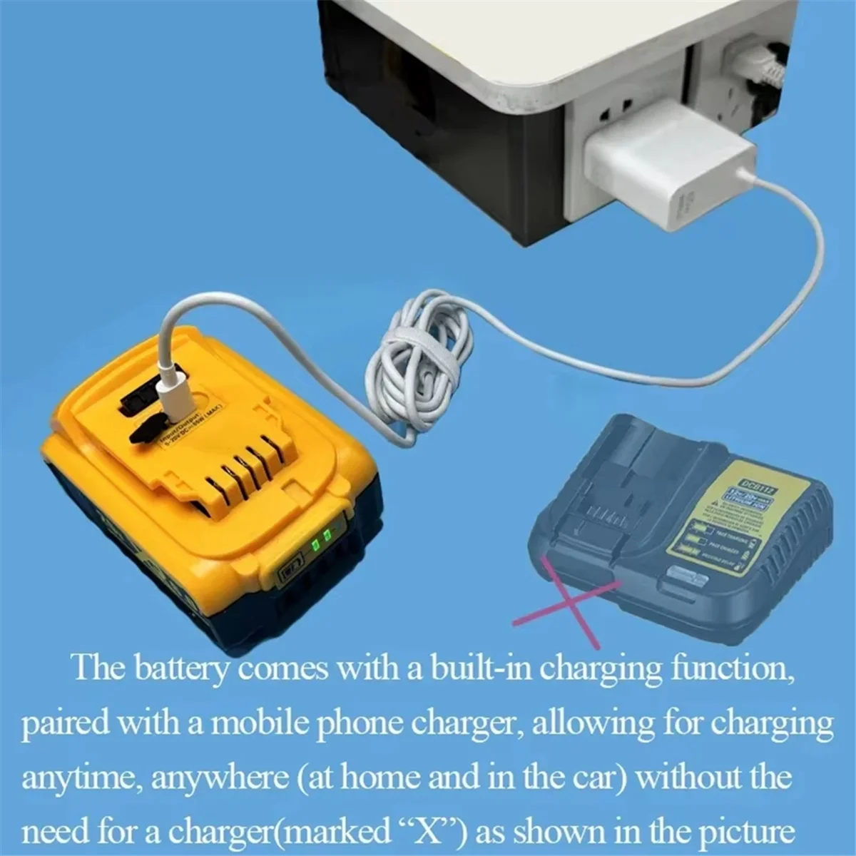 A002 Li-Ion-Akku, Kunststoffgehäuse, 10-Loch-Box, Schutzplatine, Leiterplatte für 20 V Lithium-Akku DCB112 DCB118