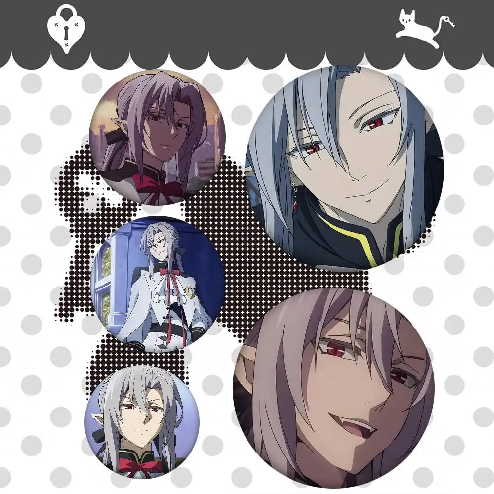 1pc Ferid Bathory Anime Cartoon Style Badge Brooches On Backpack Decoration Round Enamel Pins For Accessorys