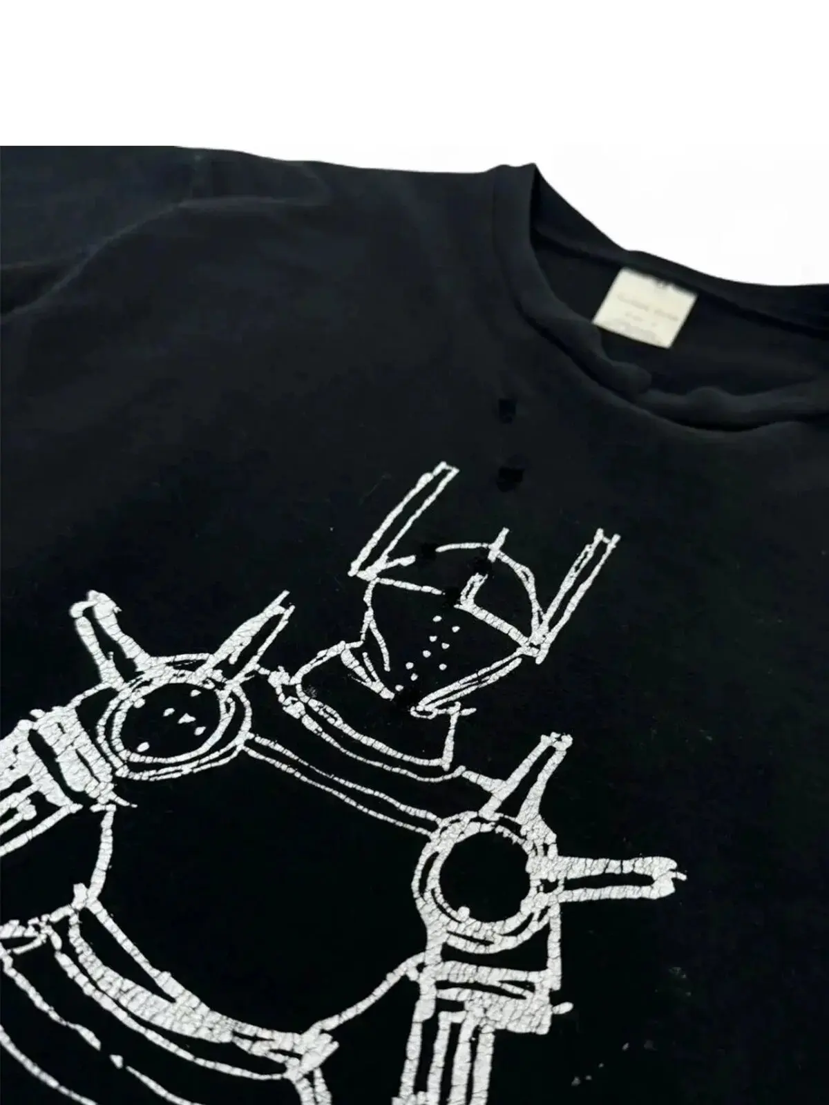 2026 Number nine Knight Bullet Hole Distressed Short Sleeve T-Shirt TX1680