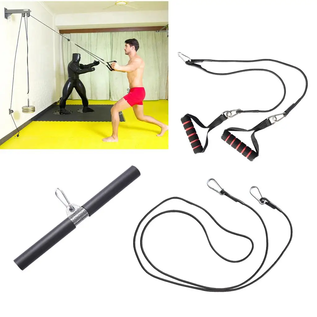 

Pulley Cable Machine Attachment Training Handle Chest Expand Strap Line