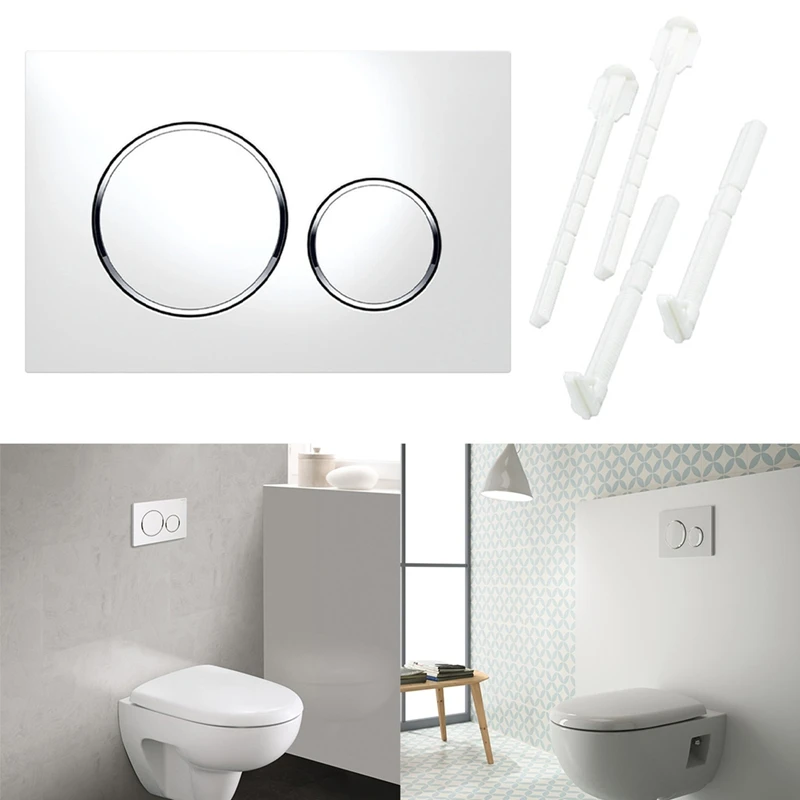 AT35 For Geberit Sigma20 Dual Flush Plate White Color Chrome Design Rings Plastic Material