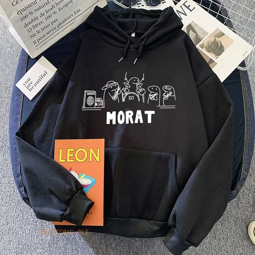 Imagen 2 del producto Sudadera con capucha del grupo de música Morat, Sudadera cómoda con estampado gráfico de Hip Hop, ropa Funko Pop Punk, Sudaderas, jerséis Punk de lana