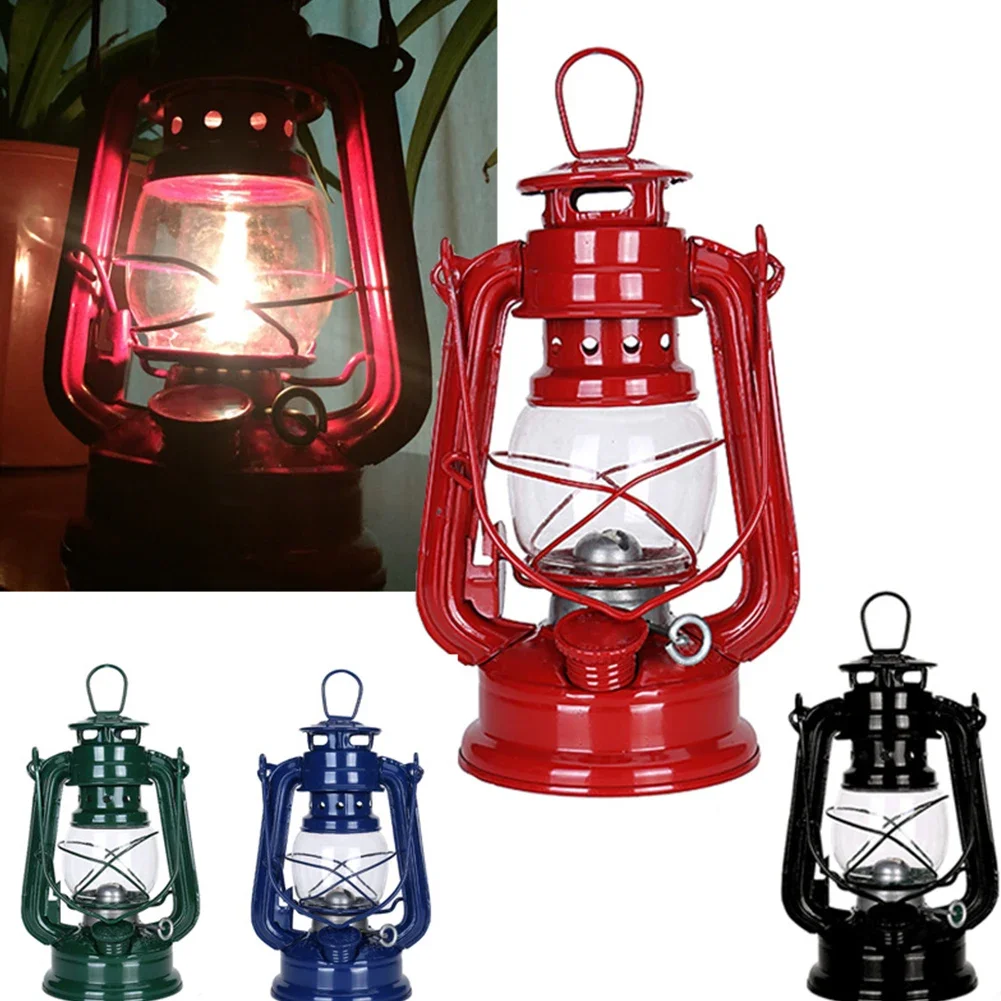 1pc Kerosene Lamp Camping Lantern Retro Style Petroleum Storm Lantern Metal Outdoor Lamp Garden Tools Parts Replacement Fittings