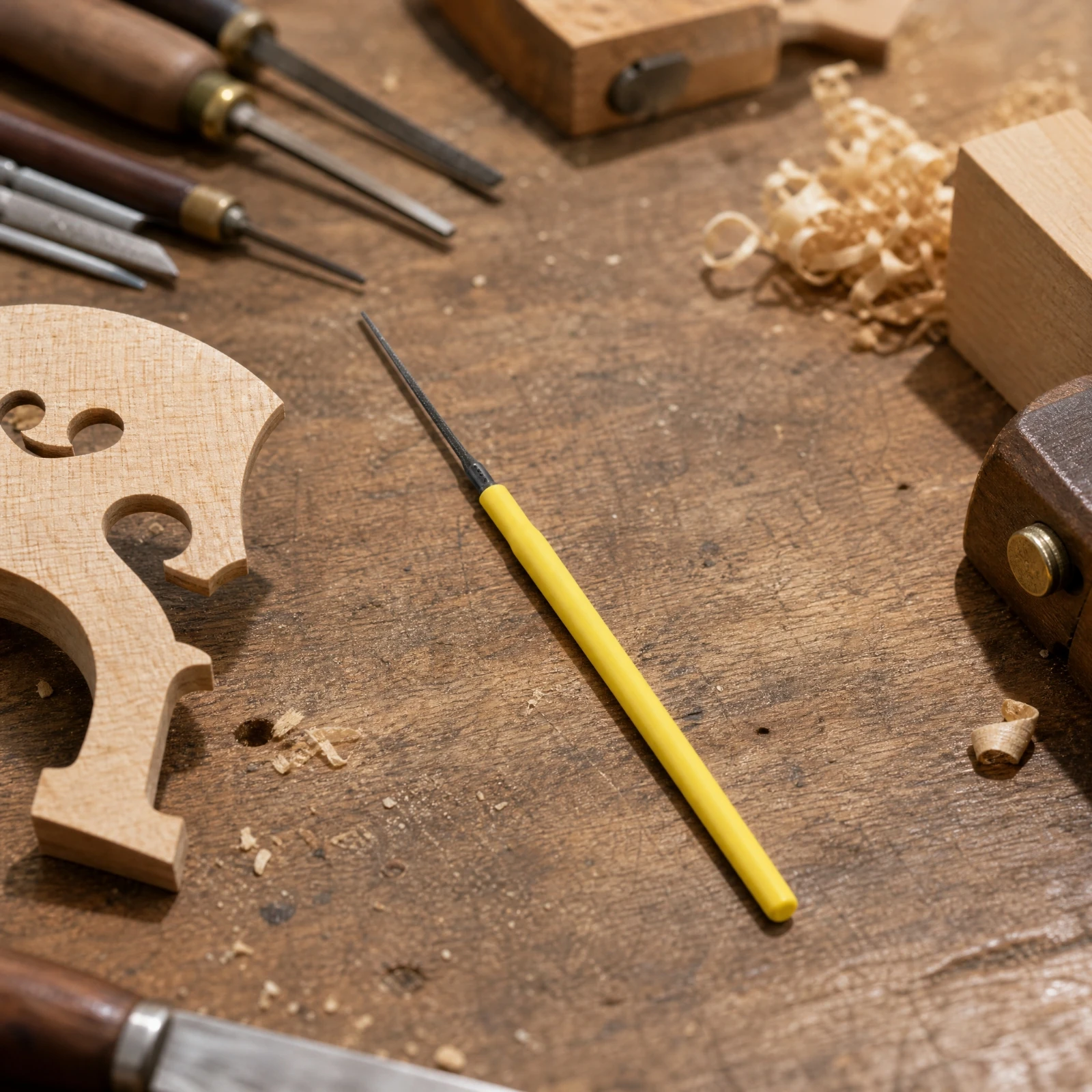 Small Fine Needle File Lightweight Hand Tool for Luthiers, Detailed Filing and Shaping, Slot Opening and Smoothing