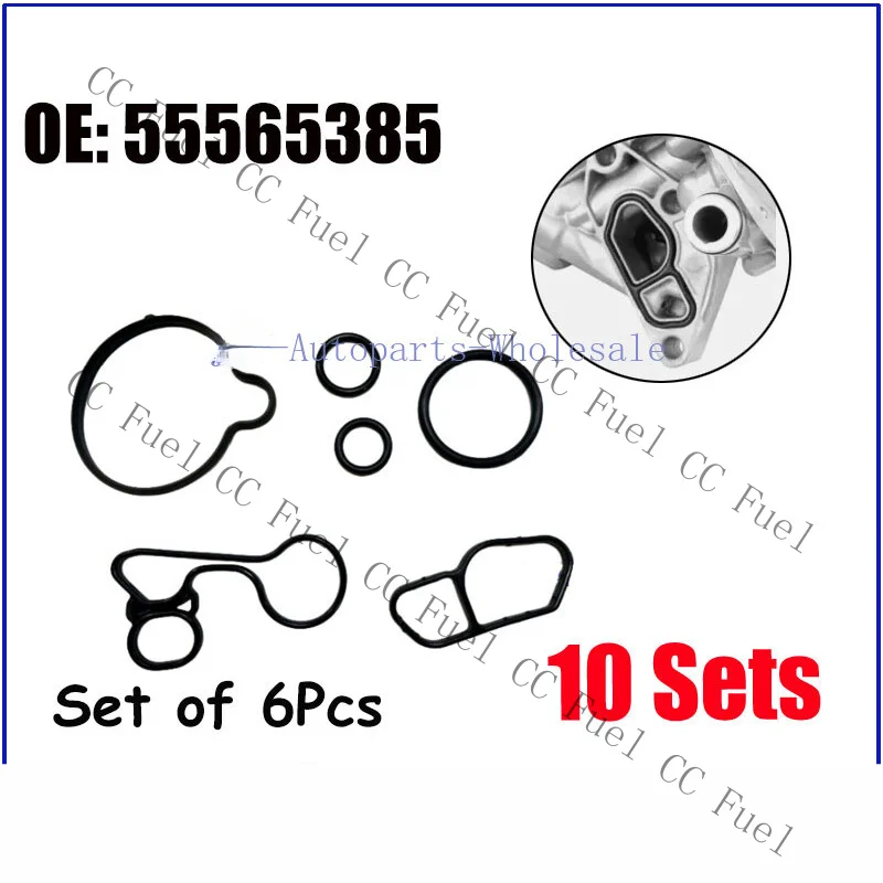 C+ 10Sets Oil Cooler Seals Kit 55565385 For Chevy Trax Sonic Cruze Buick 1.4L Turbo