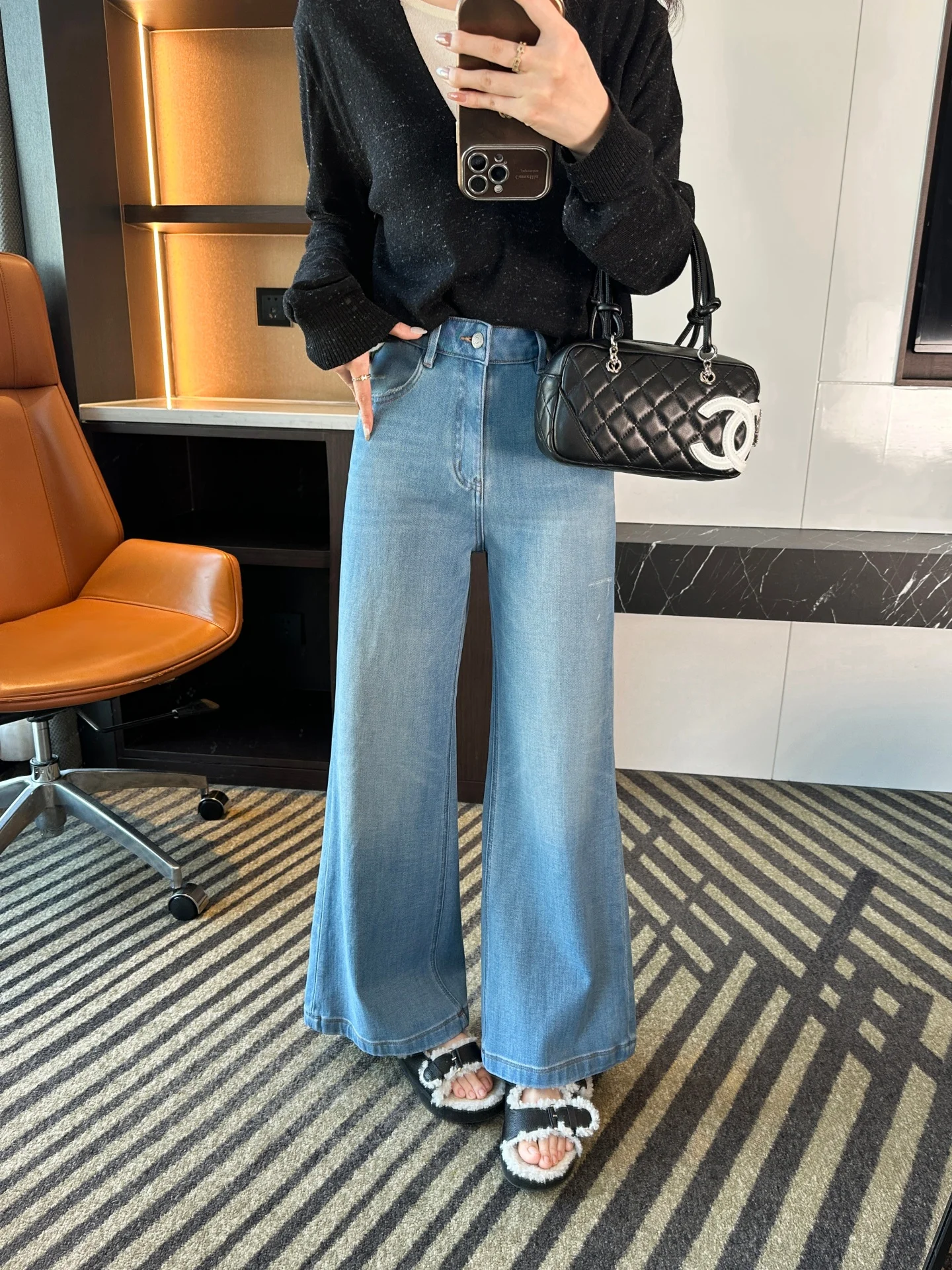 nouveaute-printemps-jean-ample-pour-femme-taille-haute-jambes-evasees-decontracte-extensible-dans-les-quatre-sens-bleu-clair-pantalon-long