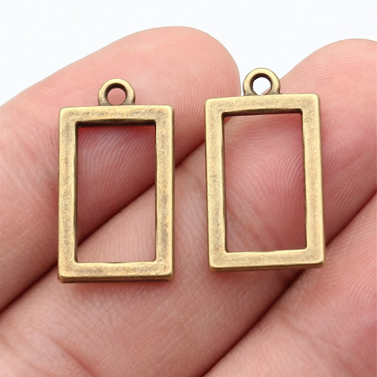 10pcs 23x13mm 5 Colors Geometric Hollowed-Out Rectangular Frame Pendant Handmade Jewelry Making Accessories