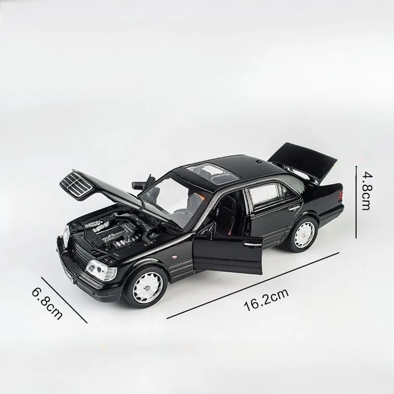 Simulation 1:32 Scale Classic Benz W140 Alloy Car Model With Sound Light Pullback Boy Car Toy Gift Collective Miniature Voiture