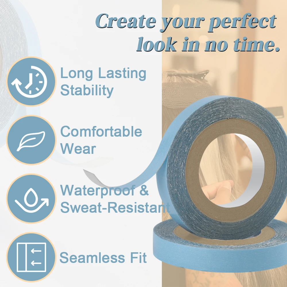لفة شريط لحمة مزدوجة الجوانب من Hair Want لملحقات لحمة الشريط، شريط بديل مقاوم للماء لنظام الشعر للشريط في الملحقات
