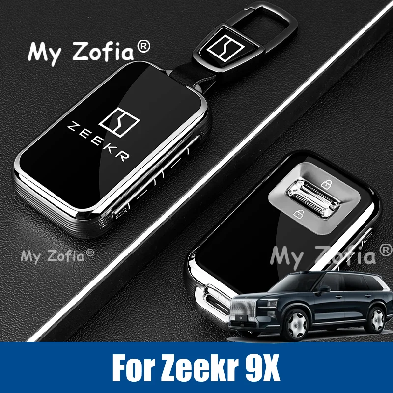 

Zinc Alloy Car Smart Key Case Cover Holder Shell For Zeekr 9X 2025 2026 Car Protection Key Bag Set Keychain Accessories