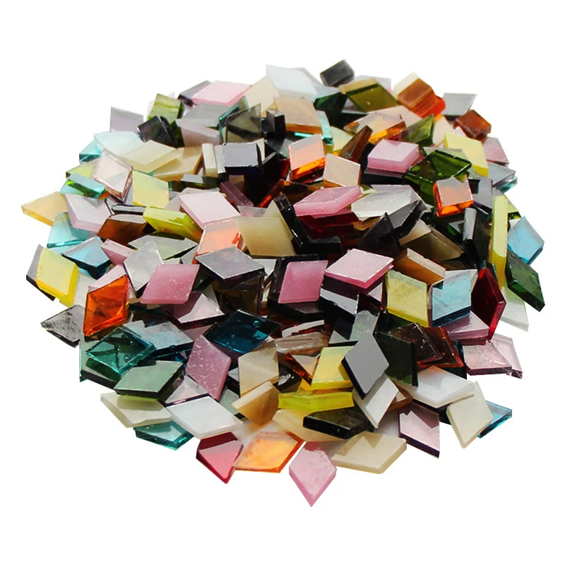 50g Clear Glass Mosaic Tiles Multi Color Mosaic Piece DIY Mosaic Making Stones for Craft Hobby Arts Home Wall Decoration