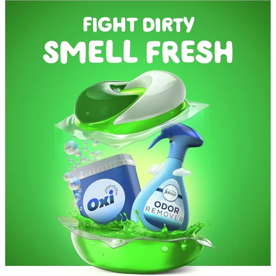 غسيل Moonlight Breeze Pacs، 42 قطعة. تنظيف قوي، رائحة طازجة للعائلة. كبسولات منظف سهلة الاستخدام للغسالة