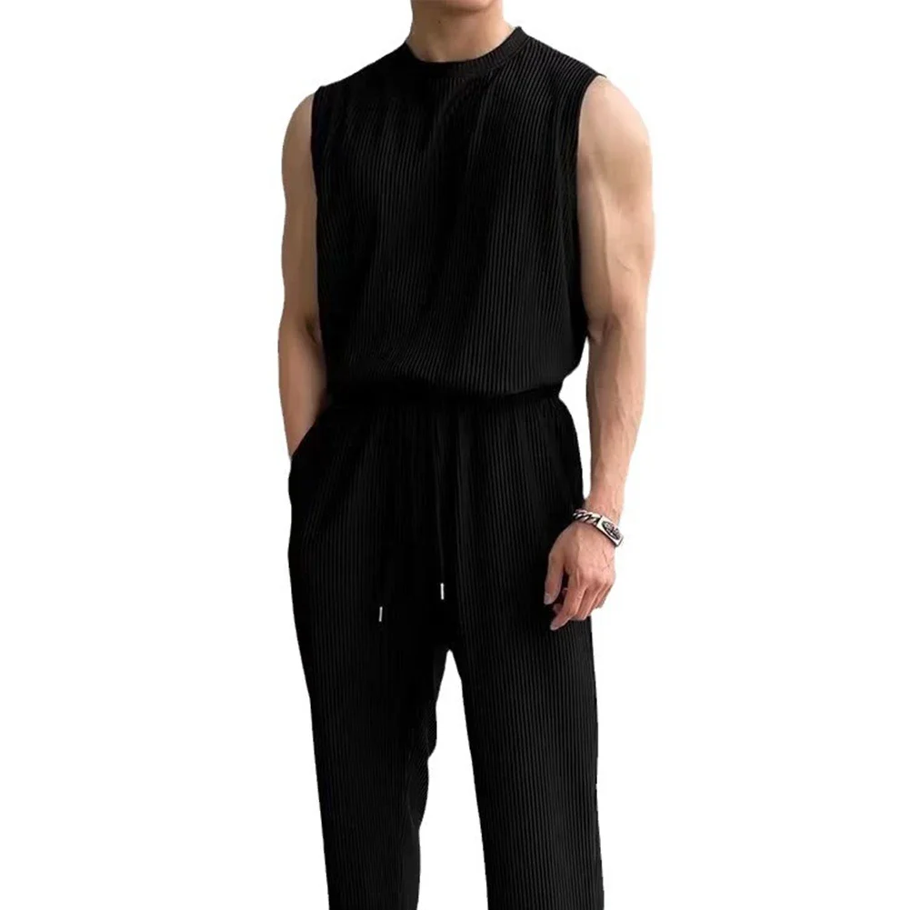 Summer Men's Casual Sets Casual Sets Casual Loose O Neck Regular Sleeveless Slight Stretch Brand New Comfortable