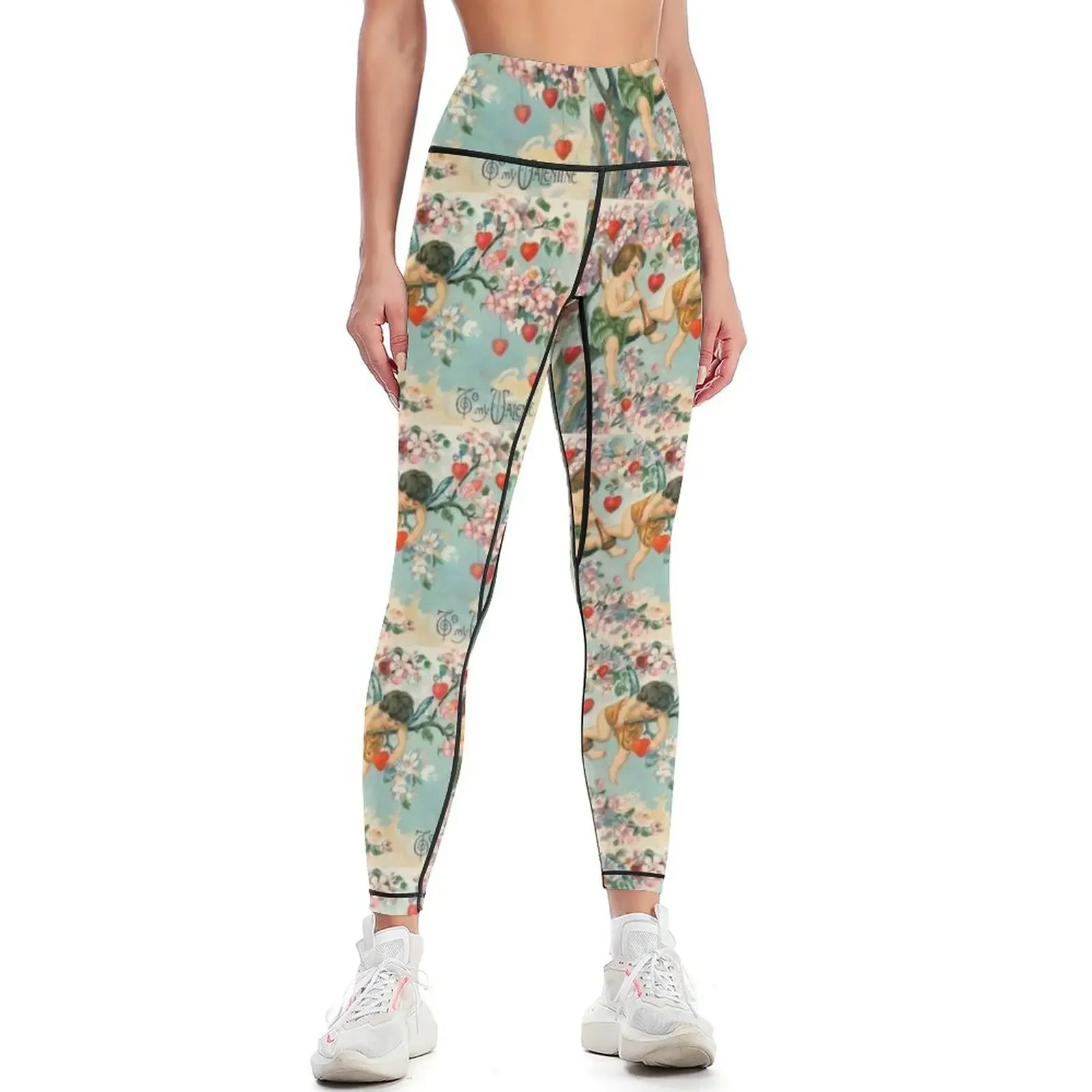 

Vintage Valentine Leggings workout shorts legings for fitness Jogger pants gym sportswear woman Womens Leggings