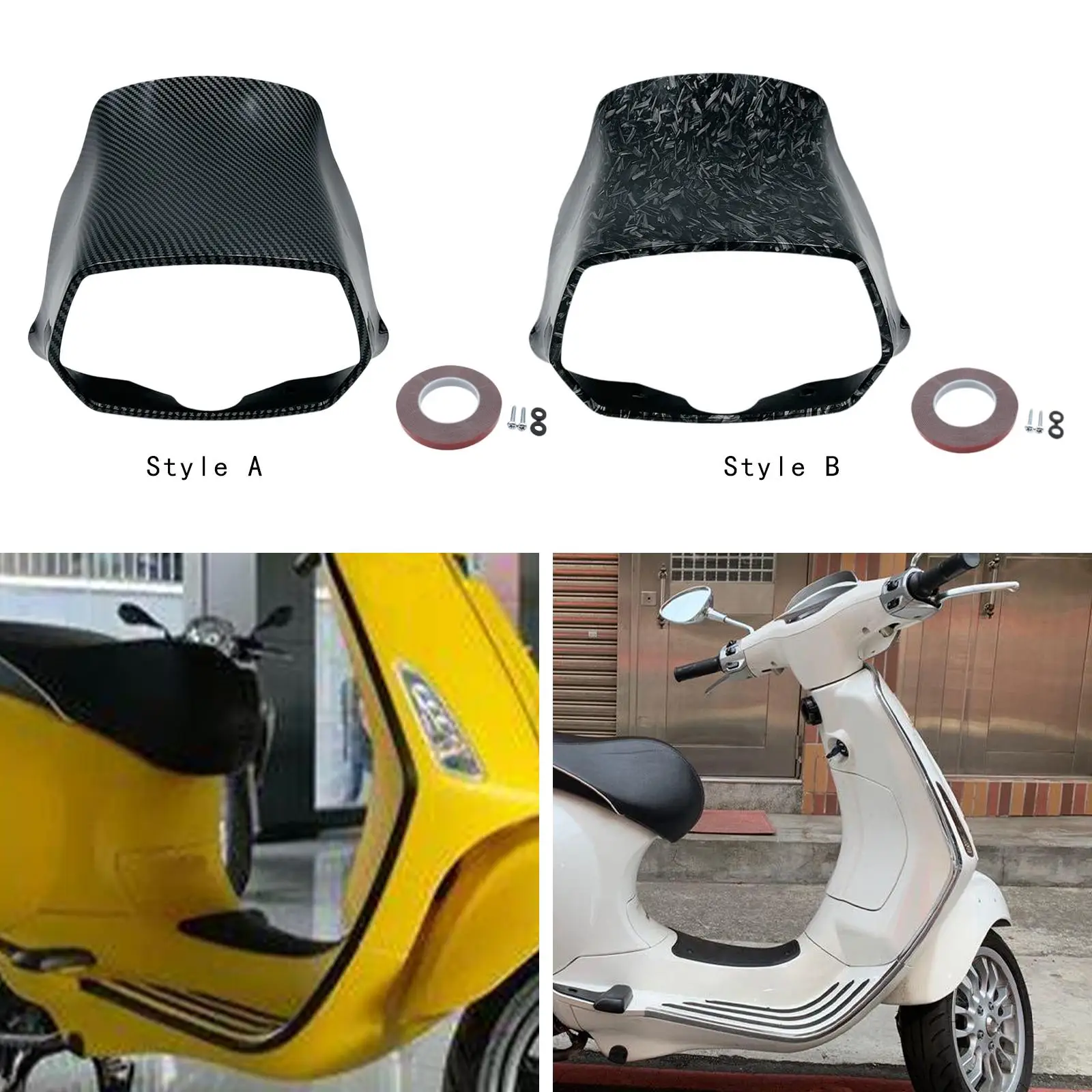 

Motorcycle Headlight Fairing Cover Sturdy Portable Practical Easy to Install Direct Replaces Accessories for Vespa Sprint