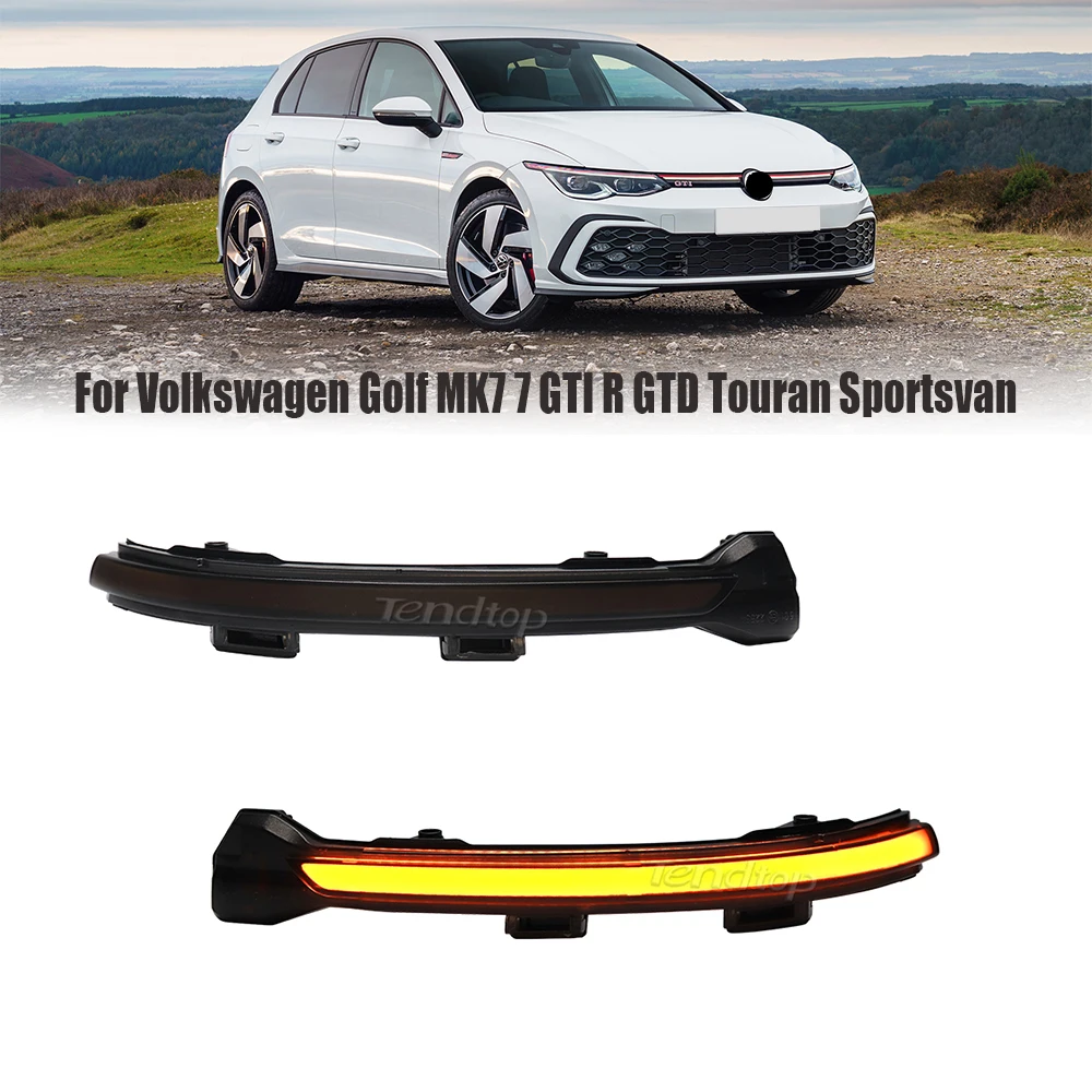 LED Dynamic Turn Signal Light Rearview Side Mirror Front Bumper Lamp For VW  Golf  7 G-T-I 7.5 Golf Sportsvan Touran