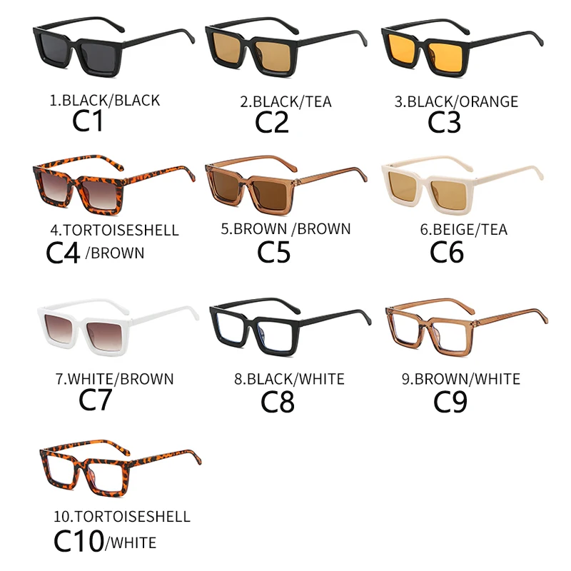 الكلاسيكية مربع النظارات الشمسية النساء الرجال الحد الأدنى الاتجاه ظلال الترفيه تخفيف نظارات شمسية سيدة رجل UV400 نظارات واقية #5