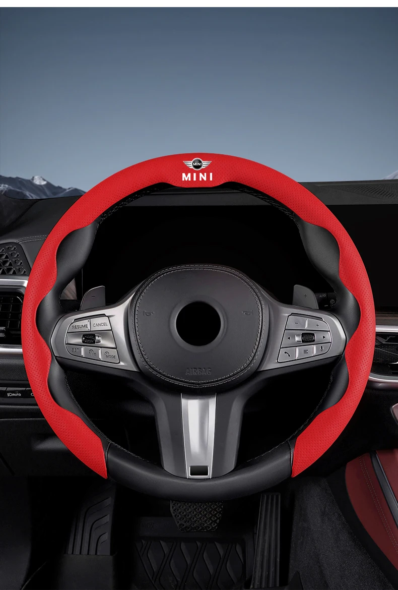 Lenkrad-Schutzhülle, rutschfest, atmungsaktiv, für MINI Works JCW R55 R56 R50 R53 R60 R61 F54 F55 F56 – Detail 12