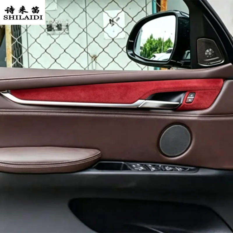 

Suede leather For BMW X5 X6 F15 F16 2014-2018 Car Door lock button Frame Panel trim Gear Side Rear AC air outlet Armrest Sticker