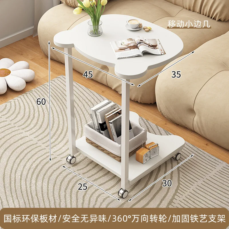 

Cream Wind Creative Coffee Table, Red Panda Cute Mobile Sofa Coffee Table Simple Table Bedroom Creative Bedside Table