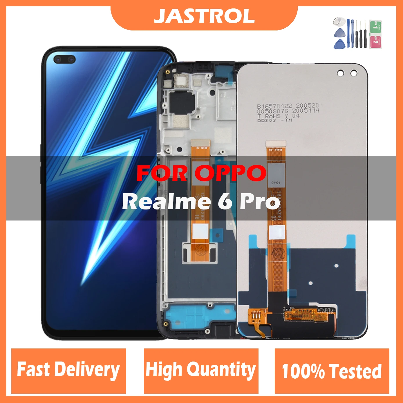 

100% Tested Original 6.6" For Realme 6 Pro RMX2061 RMX2063 LCD Display Touch Screen Digitizer Assembly Replacement Parts