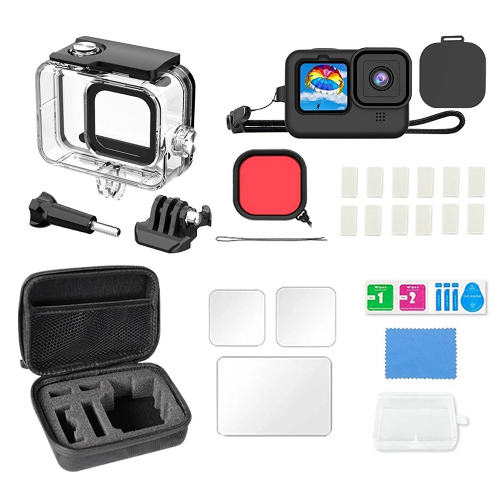 Sports Camera Waterproof Case 196ft/60m Dive Housing Protective Underwater Dive Housing Shell for Go Pro Hero 9/10/11/12